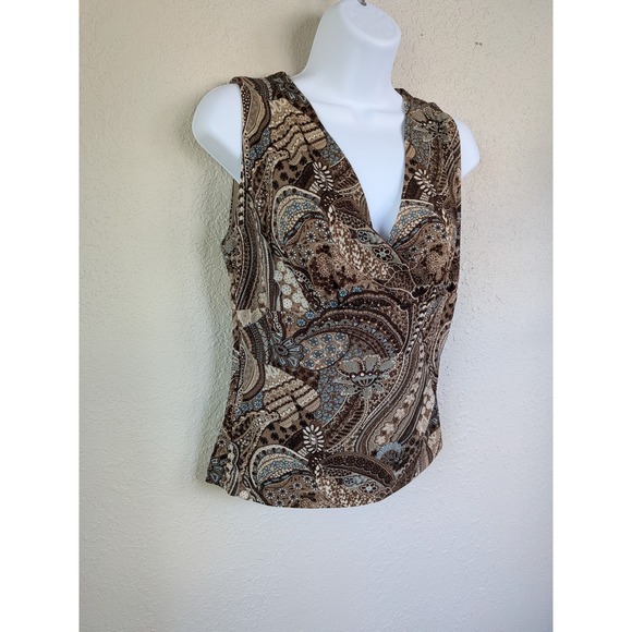 Y2K‎ George Paisley Print Tank Top Sleeveless V-Neck Medium Whimsigoth - Picture 7 of 8